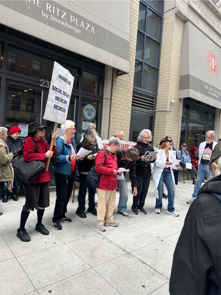 Radical Elders demonstrating on the National Single Payer day of action